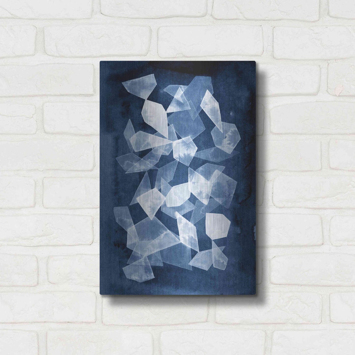 Luxe Metal Art 'Indigo Glass II' by Grace Popp, Metal Wall Art,12x16
