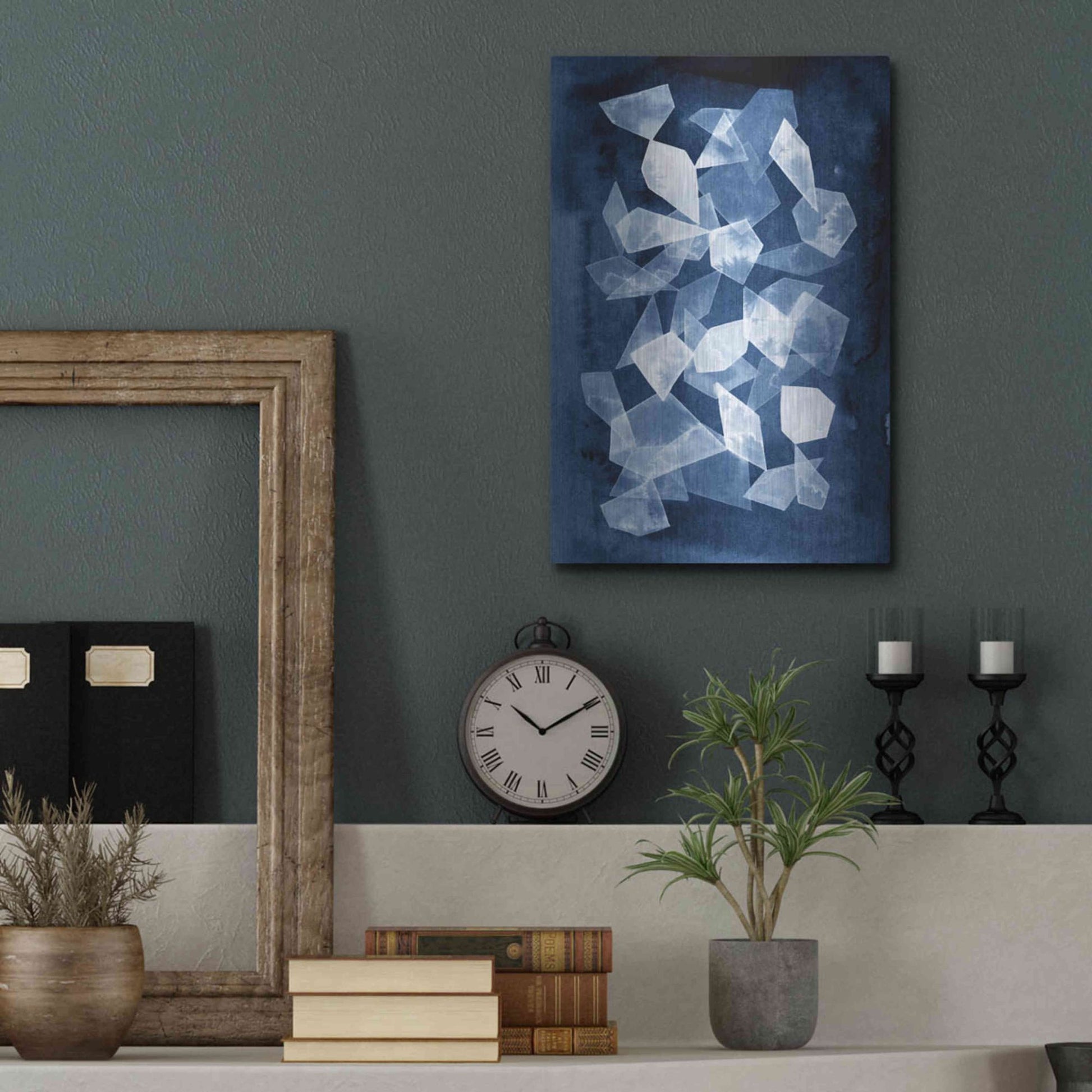 Luxe Metal Art 'Indigo Glass II' by Grace Popp, Metal Wall Art,12x16