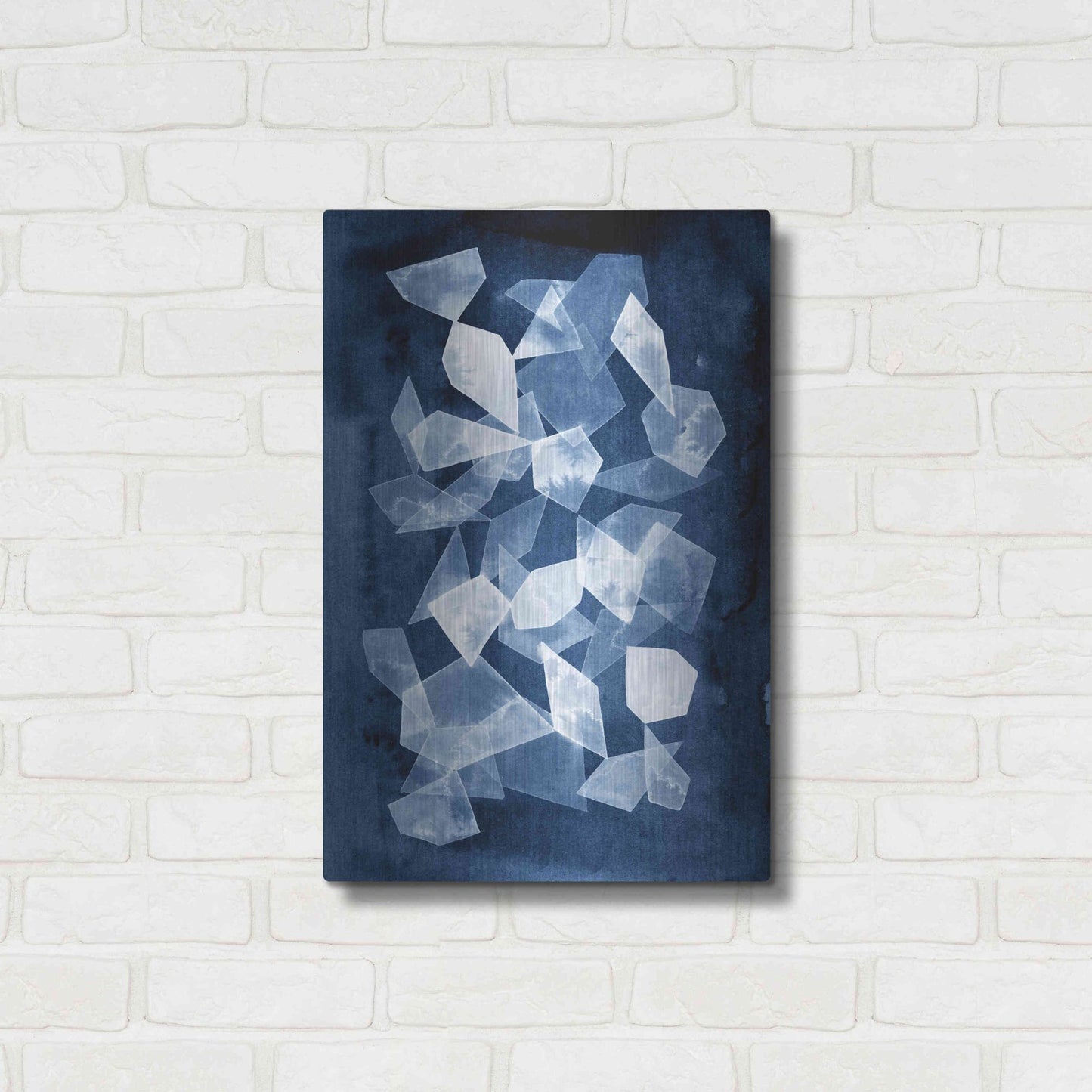 Luxe Metal Art 'Indigo Glass II' by Grace Popp, Metal Wall Art,16x24