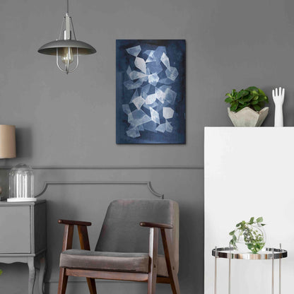 Luxe Metal Art 'Indigo Glass II' by Grace Popp, Metal Wall Art,16x24