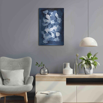 Luxe Metal Art 'Indigo Glass II' by Grace Popp, Metal Wall Art,16x24