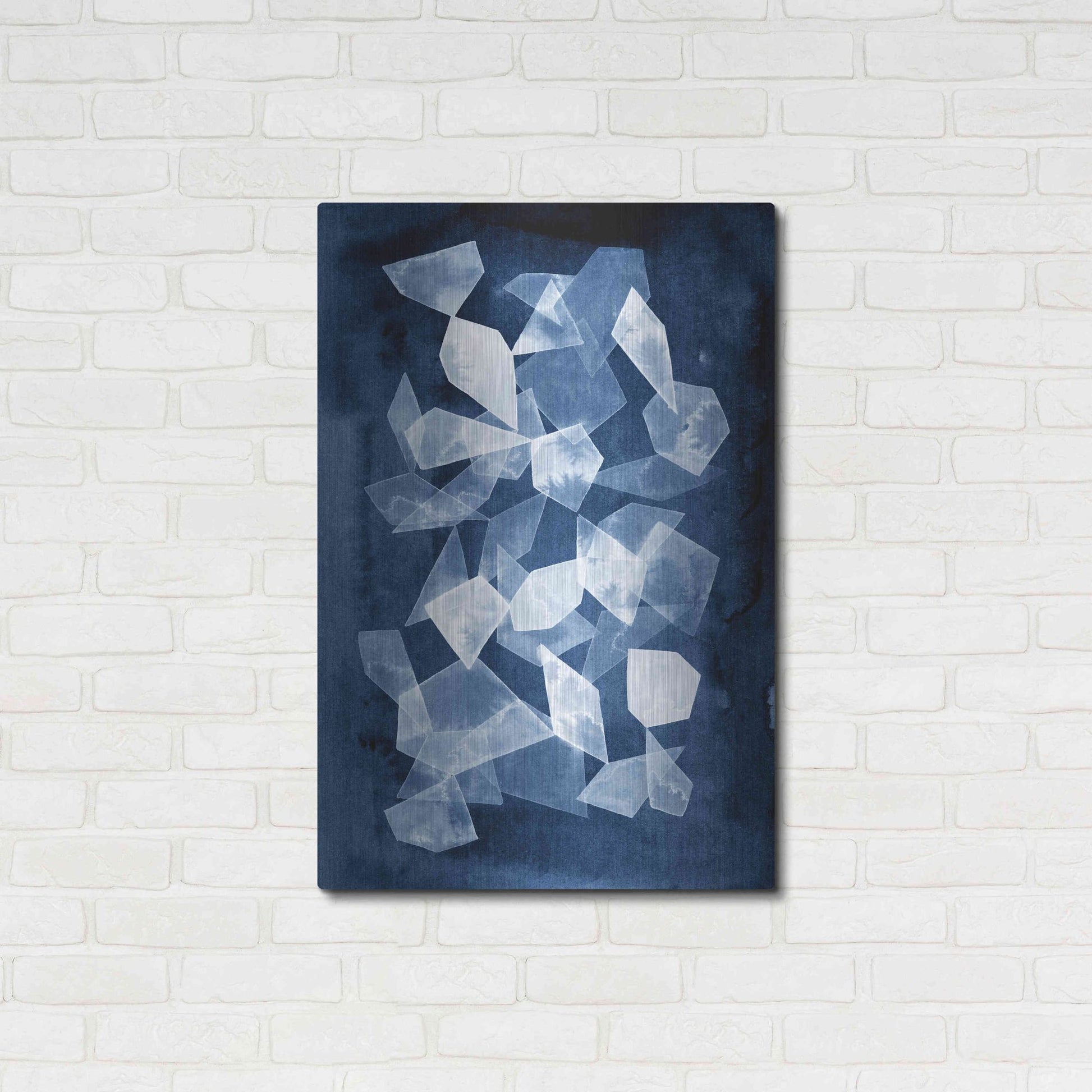Luxe Metal Art 'Indigo Glass II' by Grace Popp, Metal Wall Art,24x36