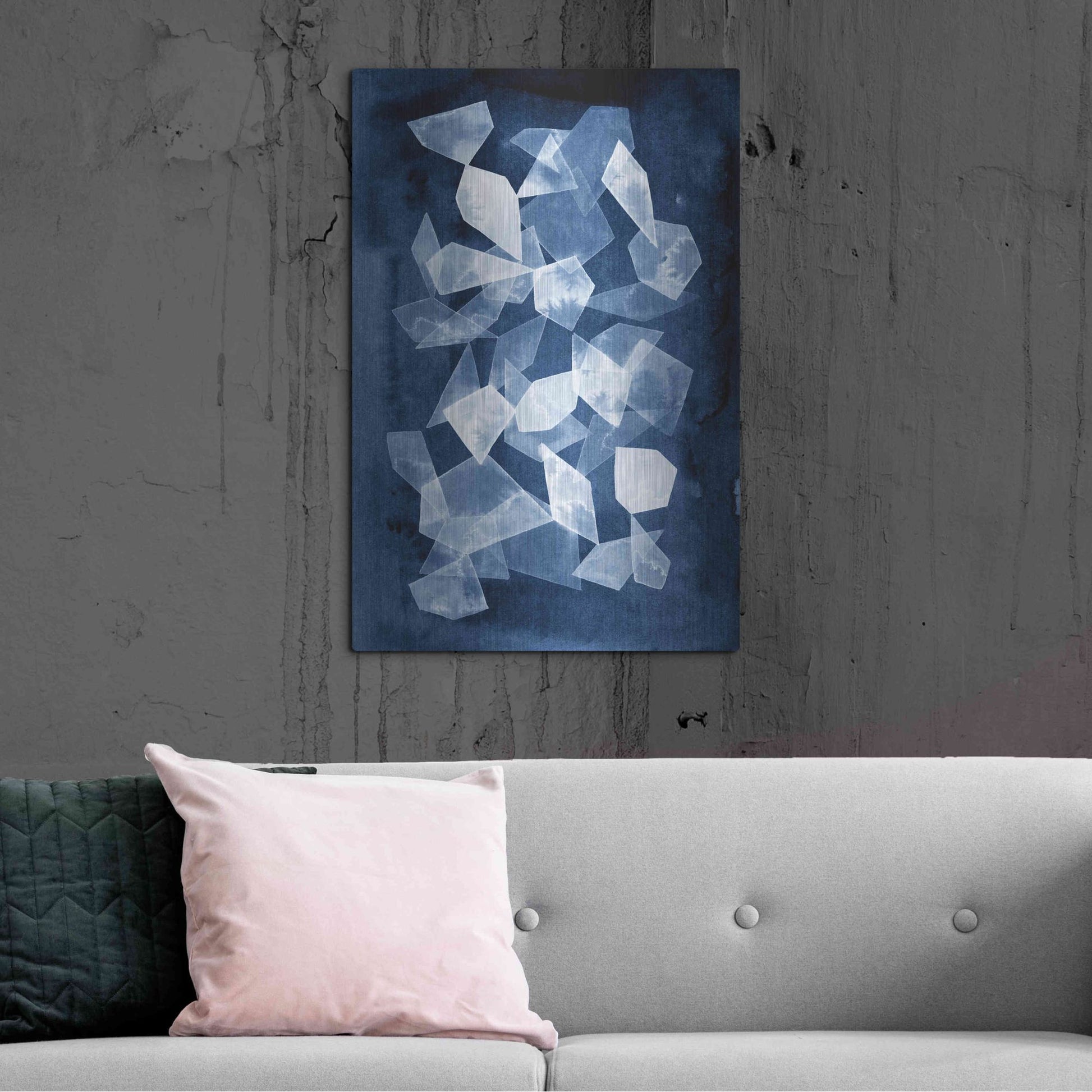 Luxe Metal Art 'Indigo Glass II' by Grace Popp, Metal Wall Art,24x36