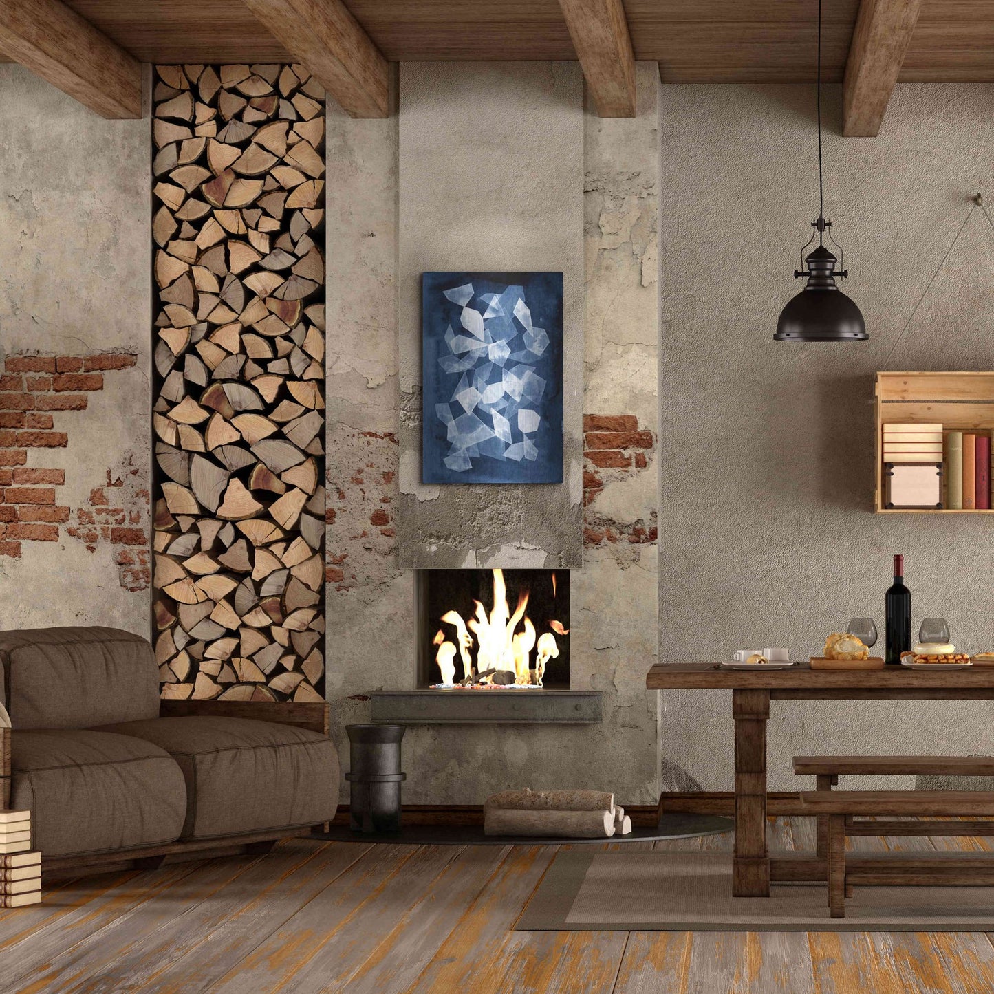 Luxe Metal Art 'Indigo Glass II' by Grace Popp, Metal Wall Art,24x36