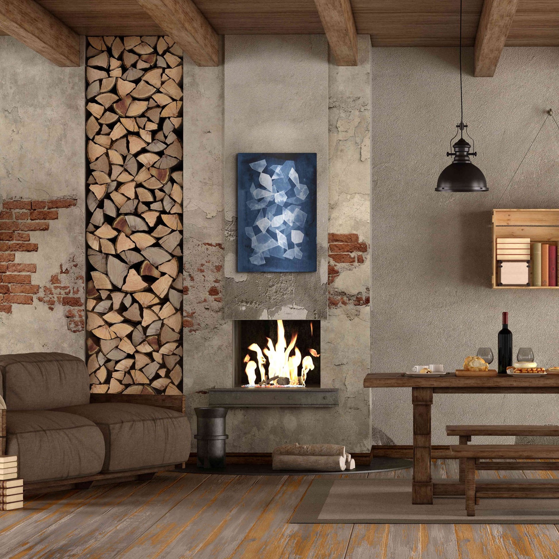 Luxe Metal Art 'Indigo Glass II' by Grace Popp, Metal Wall Art,24x36