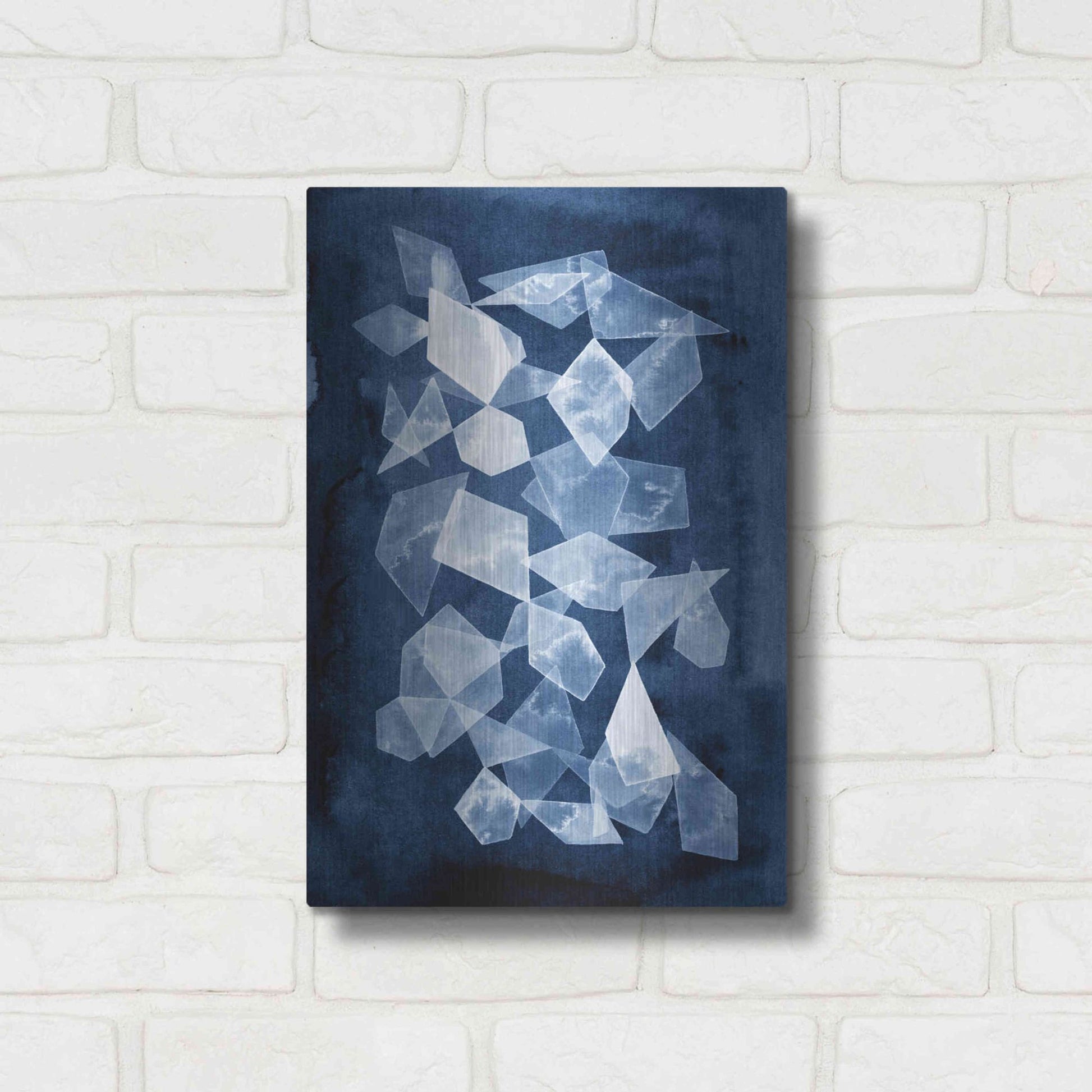 Luxe Metal Art 'Indigo Glass I' by Grace Popp, Metal Wall Art,12x16