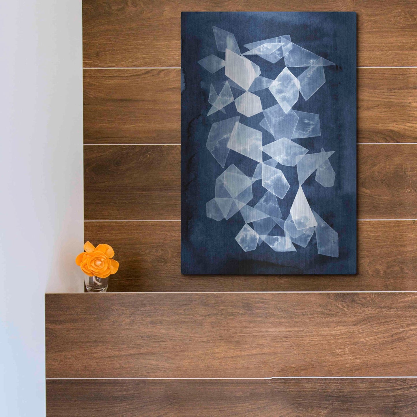 Luxe Metal Art 'Indigo Glass I' by Grace Popp, Metal Wall Art,12x16