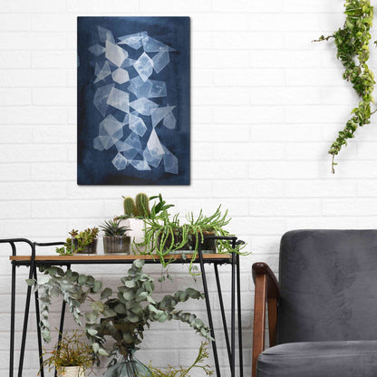 Luxe Metal Art 'Indigo Glass I' by Grace Popp, Metal Wall Art,12x16