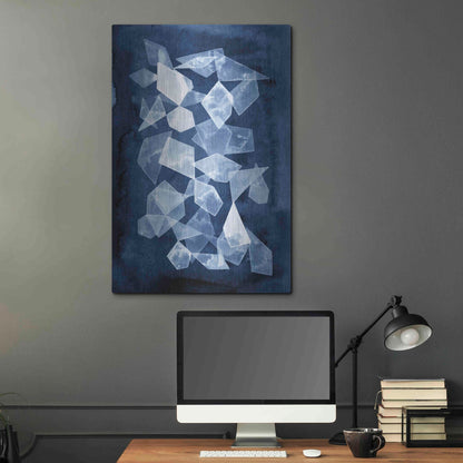 Luxe Metal Art 'Indigo Glass I' by Grace Popp, Metal Wall Art,24x36