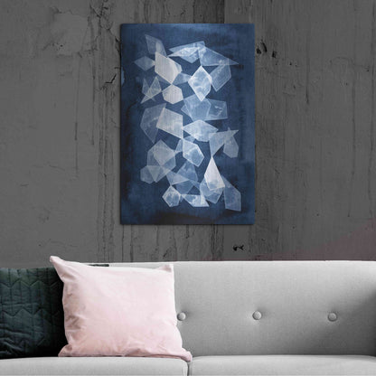 Luxe Metal Art 'Indigo Glass I' by Grace Popp, Metal Wall Art,24x36
