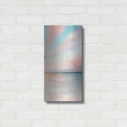 Luxe Metal Art 'Sea Sunset Triptych III' by Grace Popp, Metal Wall Art,12x24