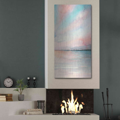 Luxe Metal Art 'Sea Sunset Triptych III' by Grace Popp, Metal Wall Art,24x48