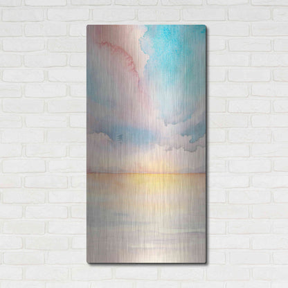 Luxe Metal Art 'Sea Sunset Triptych II' by Grace Popp, Metal Wall Art,24x48