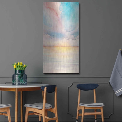 Luxe Metal Art 'Sea Sunset Triptych II' by Grace Popp, Metal Wall Art,24x48