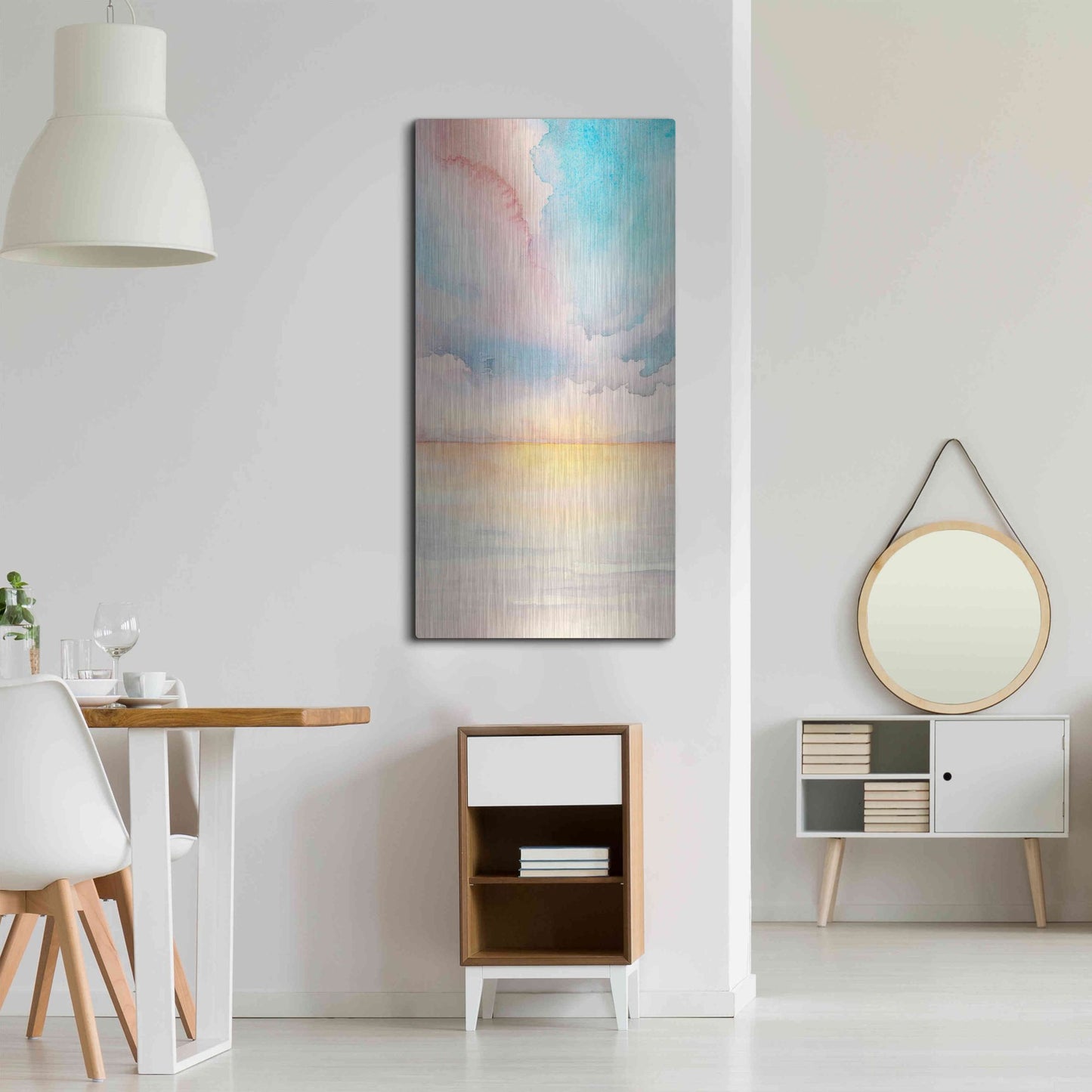 Luxe Metal Art 'Sea Sunset Triptych II' by Grace Popp, Metal Wall Art,24x48