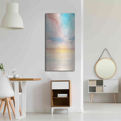 Luxe Metal Art 'Sea Sunset Triptych II' by Grace Popp, Metal Wall Art,24x48