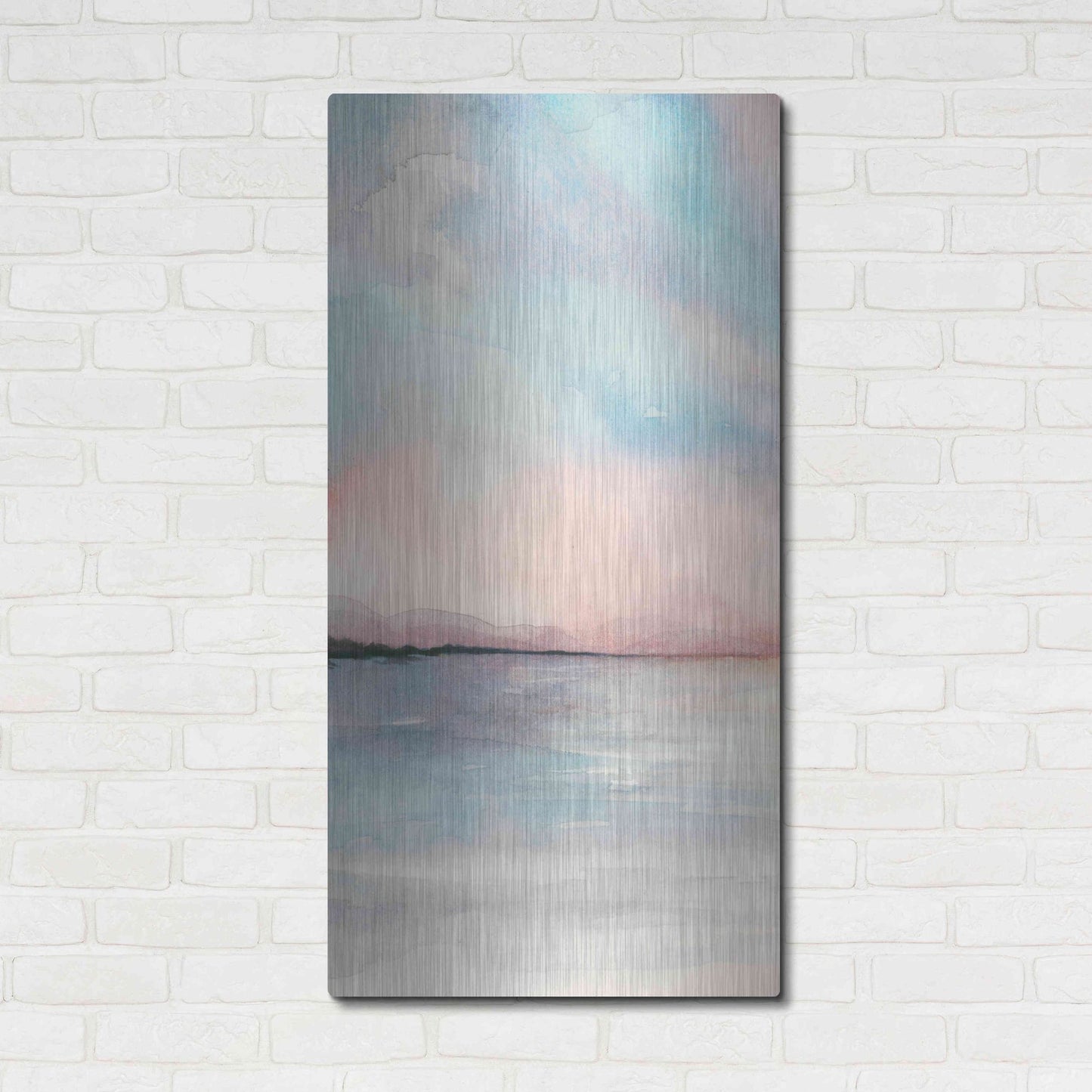 Luxe Metal Art 'Sea Sunset Triptych I' by Grace Popp, Metal Wall Art,24x48