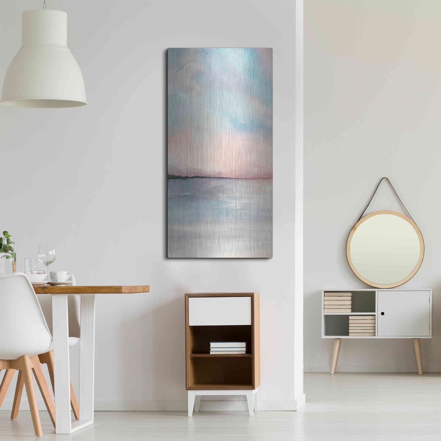 Luxe Metal Art 'Sea Sunset Triptych I' by Grace Popp, Metal Wall Art,24x48