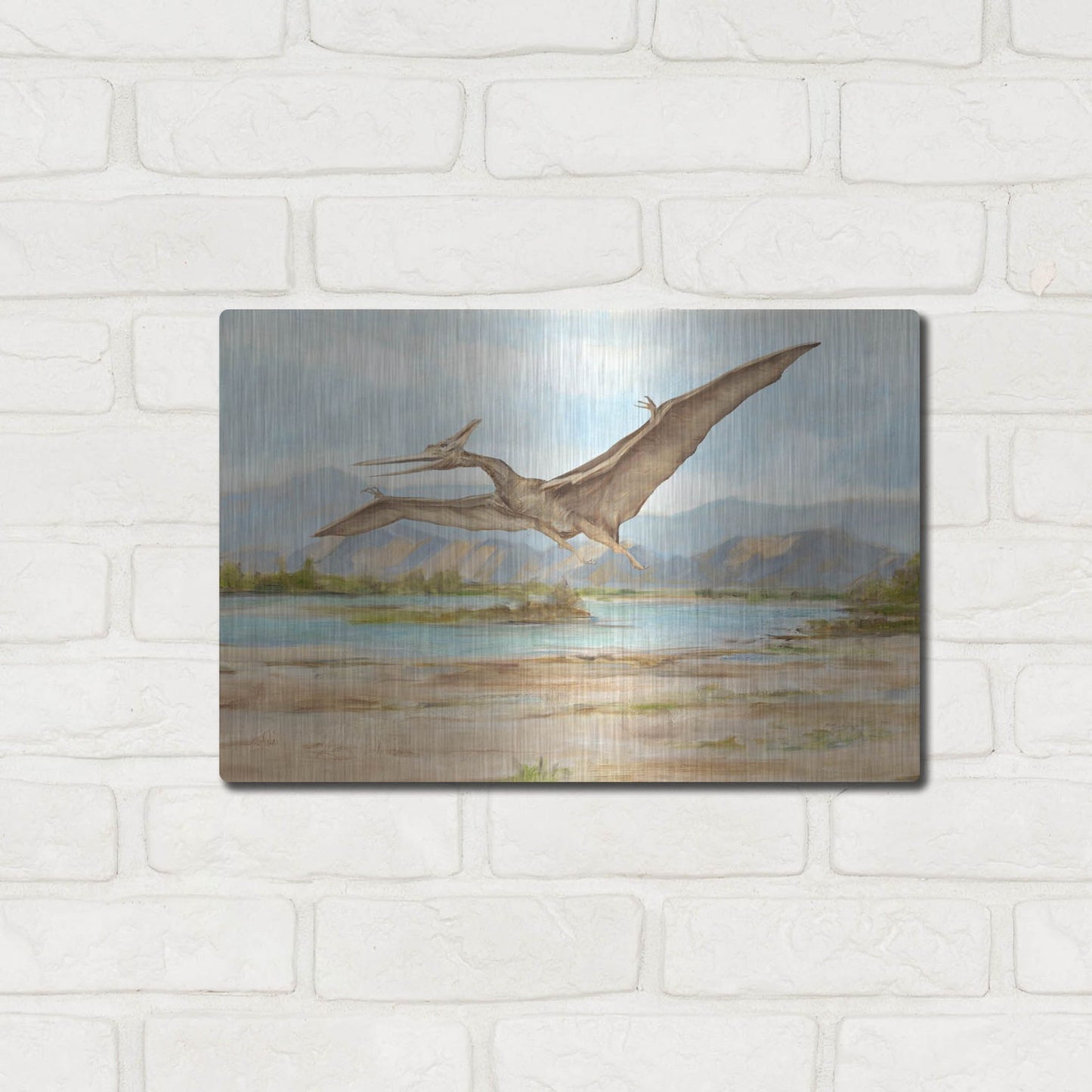 Luxe Metal Art 'Dinosaur Illustration VI' by Ethan Harper, Metal Wall Art,16x12