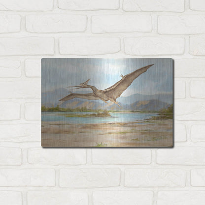 Luxe Metal Art 'Dinosaur Illustration VI' by Ethan Harper, Metal Wall Art,16x12