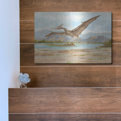 Luxe Metal Art 'Dinosaur Illustration VI' by Ethan Harper, Metal Wall Art,16x12