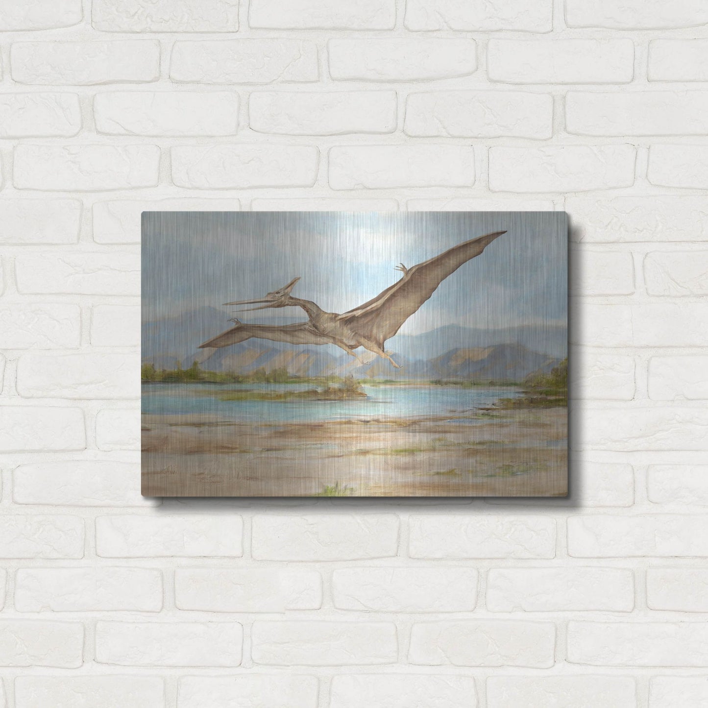 Luxe Metal Art 'Dinosaur Illustration VI' by Ethan Harper, Metal Wall Art,24x16