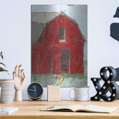 Luxe Metal Art 'Big Red Barn I' by Ethan Harper, Metal Wall Art,12x16