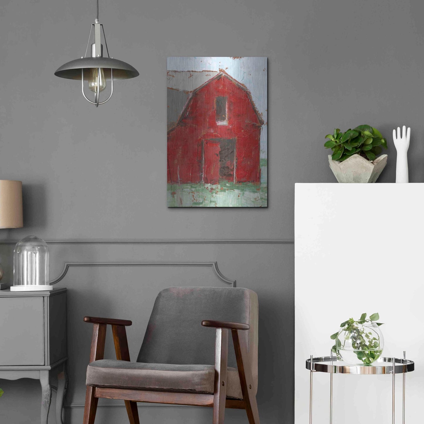 Luxe Metal Art 'Big Red Barn I' by Ethan Harper, Metal Wall Art,16x24