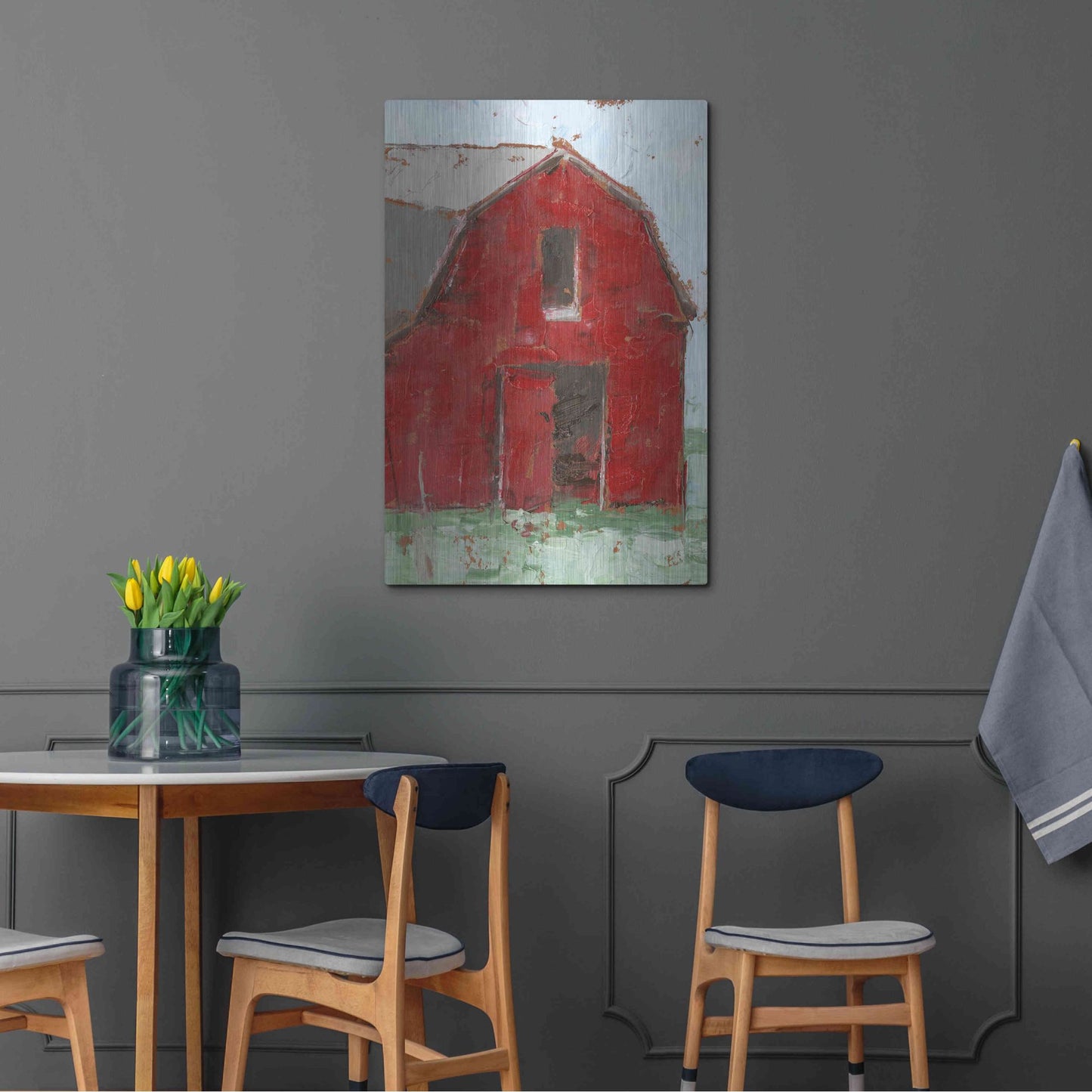 Luxe Metal Art 'Big Red Barn I' by Ethan Harper, Metal Wall Art,24x36