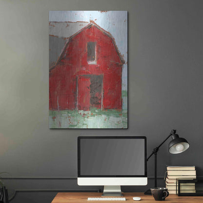 Luxe Metal Art 'Big Red Barn I' by Ethan Harper, Metal Wall Art,24x36