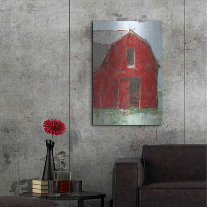 Luxe Metal Art 'Big Red Barn I' by Ethan Harper, Metal Wall Art,24x36