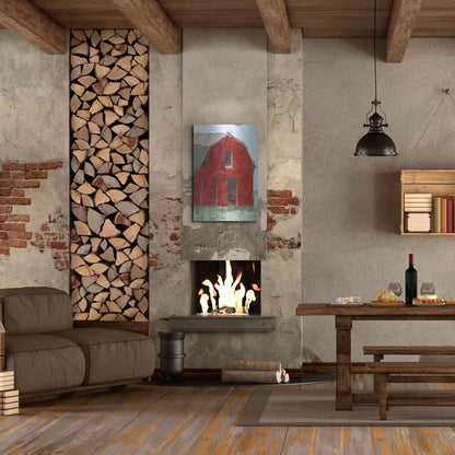 Luxe Metal Art 'Big Red Barn I' by Ethan Harper, Metal Wall Art,24x36