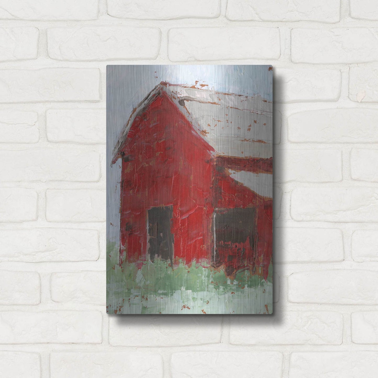 Luxe Metal Art 'Big Red Barn II' by Ethan Harper, Metal Wall Art,12x16