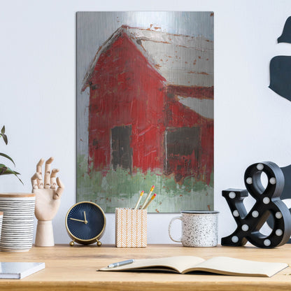 Luxe Metal Art 'Big Red Barn II' by Ethan Harper, Metal Wall Art,12x16