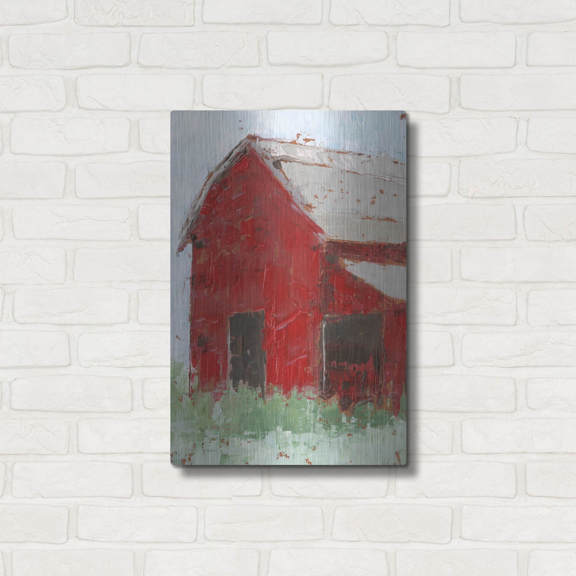 Luxe Metal Art 'Big Red Barn II' by Ethan Harper, Metal Wall Art,16x24