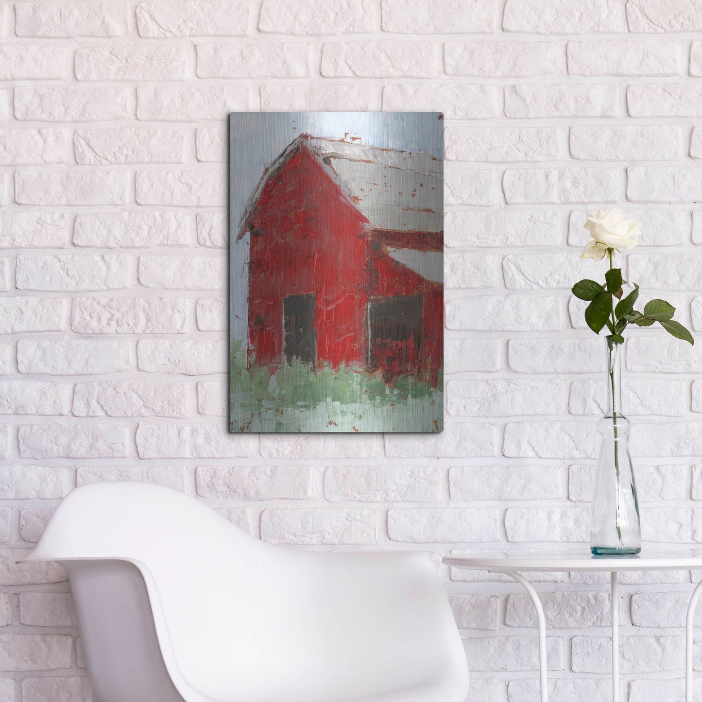 Luxe Metal Art 'Big Red Barn II' by Ethan Harper, Metal Wall Art,16x24