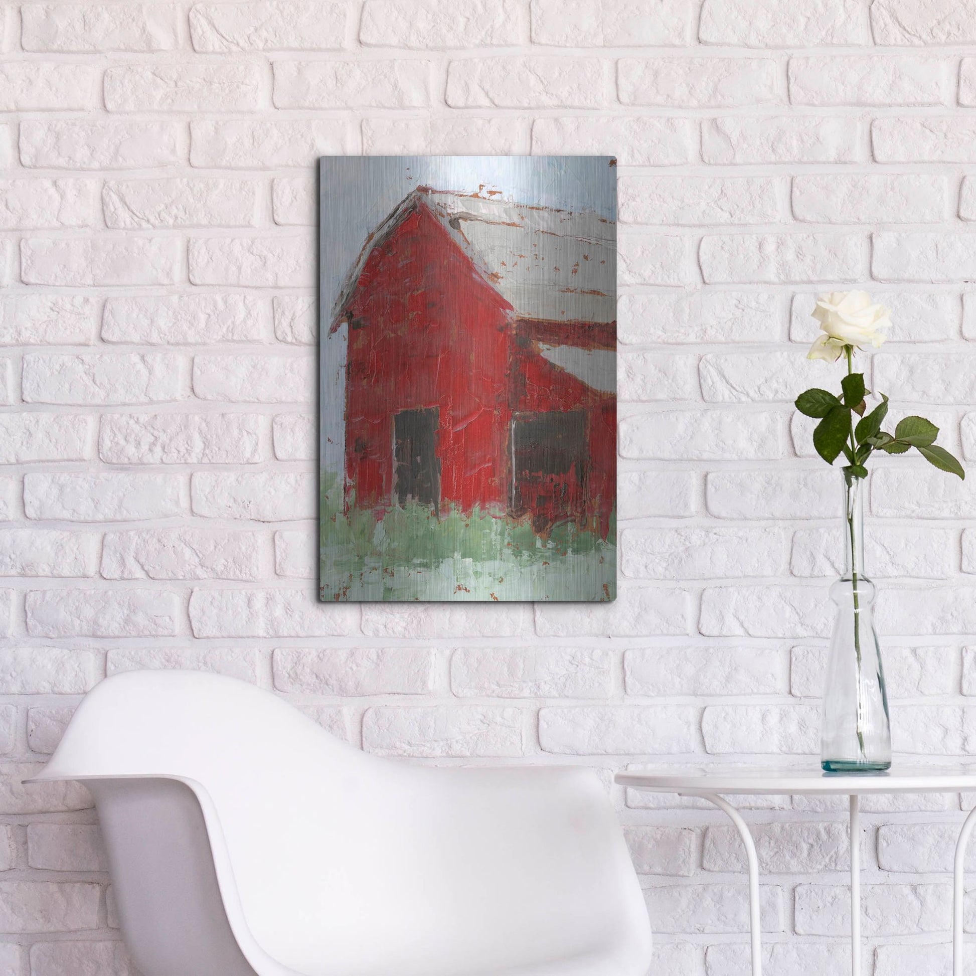 Luxe Metal Art 'Big Red Barn II' by Ethan Harper, Metal Wall Art,16x24