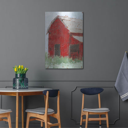 Luxe Metal Art 'Big Red Barn II' by Ethan Harper, Metal Wall Art,24x36