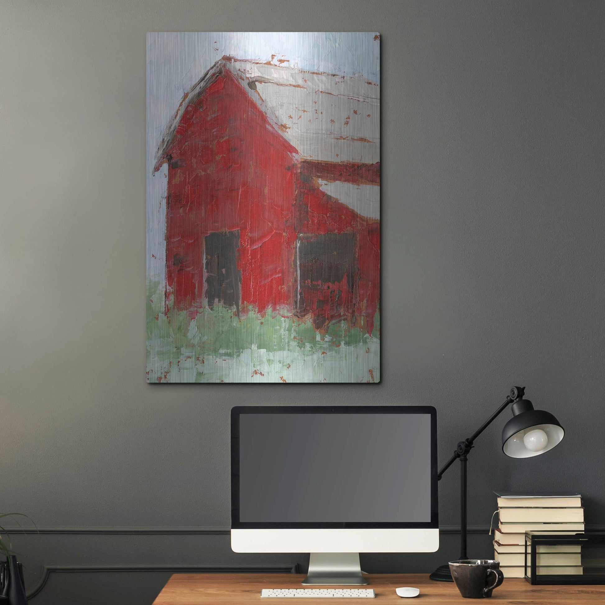 Luxe Metal Art 'Big Red Barn II' by Ethan Harper, Metal Wall Art,24x36