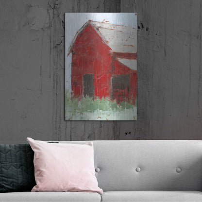 Luxe Metal Art 'Big Red Barn II' by Ethan Harper, Metal Wall Art,24x36