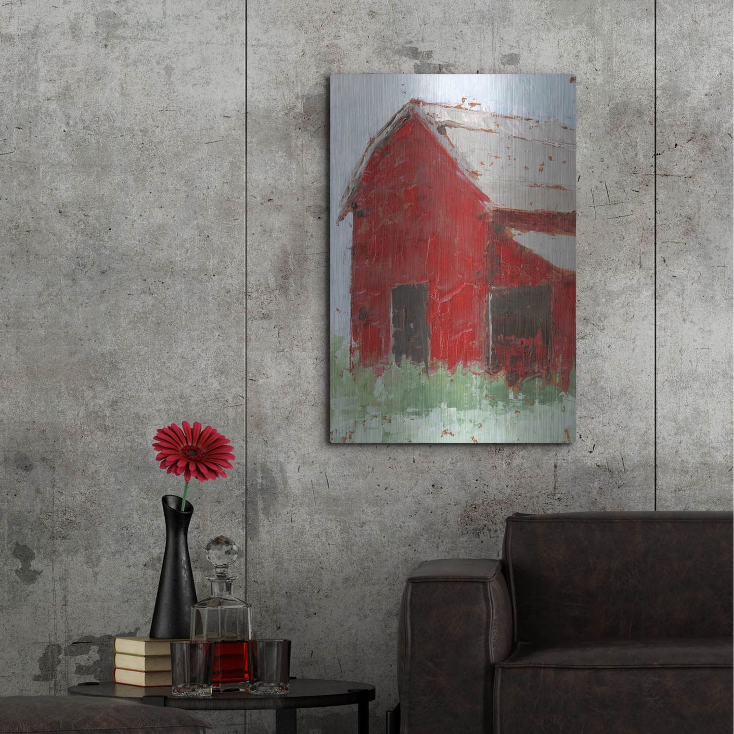 Luxe Metal Art 'Big Red Barn II' by Ethan Harper, Metal Wall Art,24x36