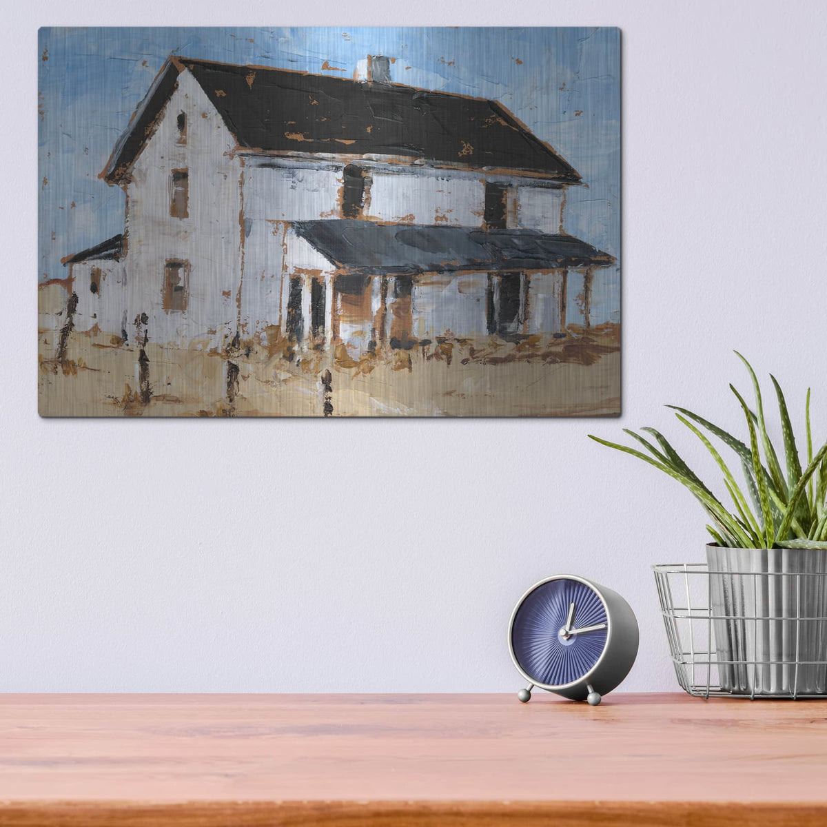 'Abandoned Farmhouse I' by Ethan Harper – Metal Wall Art, 16x12 room view