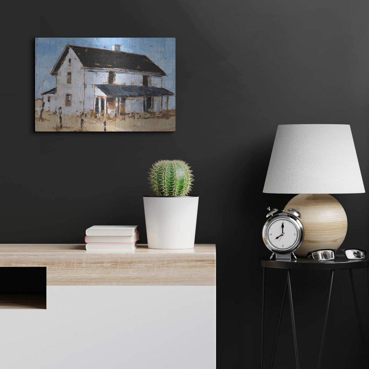 'Abandoned Farmhouse I' by Ethan Harper – Metal Wall Art, 24x16 room view