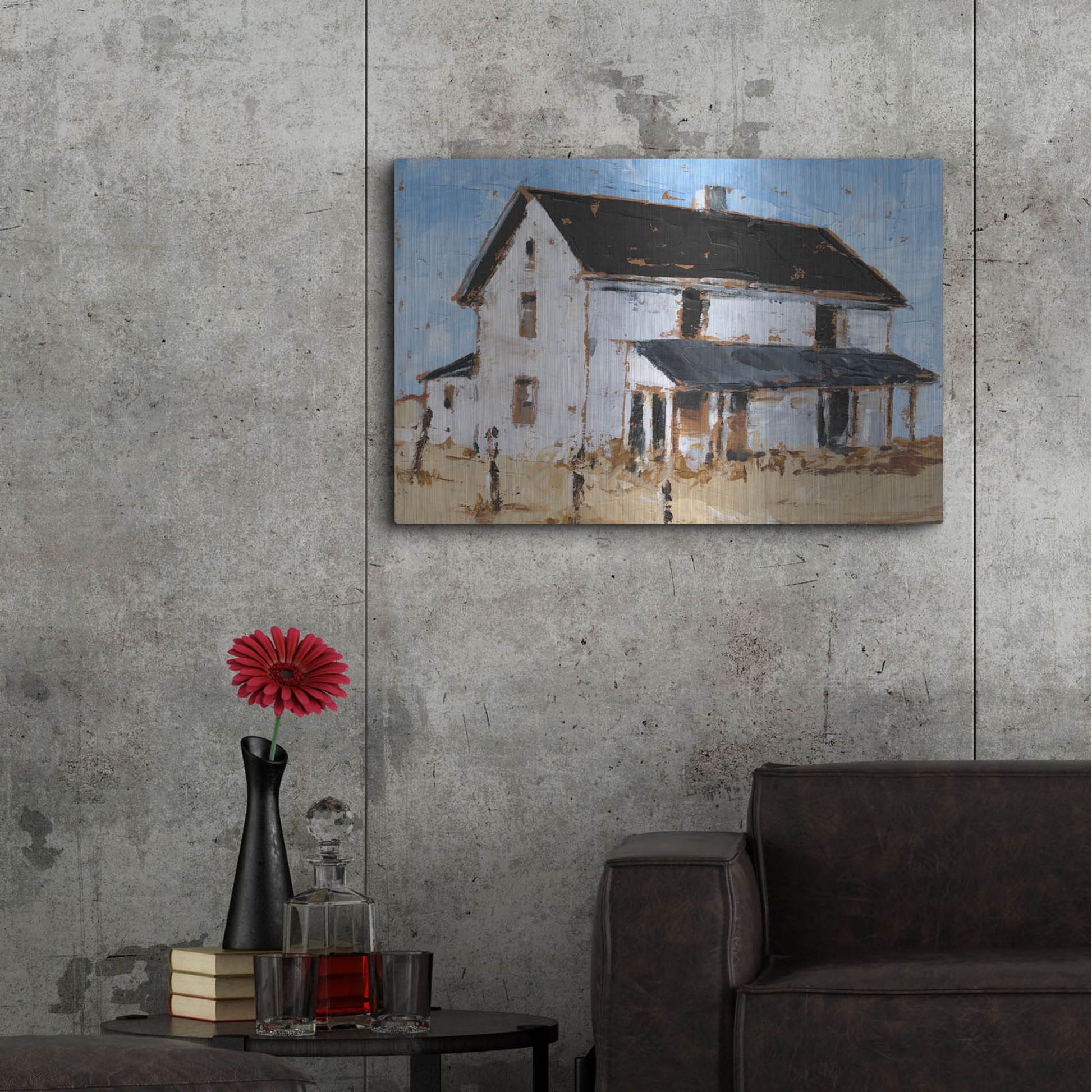 Luxe Metal Art 'Abandoned Farmhouse I' by Ethan Harper, Metal Wall Art,36x24