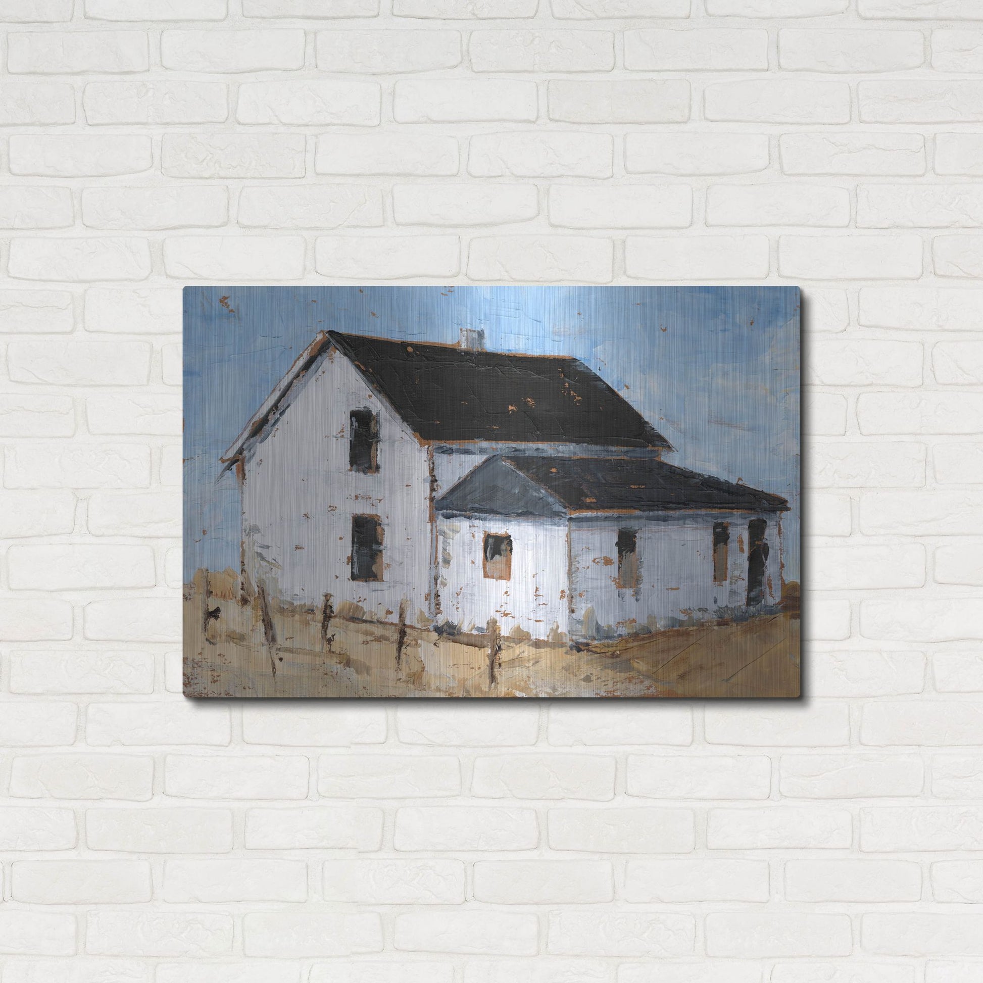 Luxe Metal Art 'Abandoned Farmhouse II' by Ethan Harper, Metal Wall Art,36x24