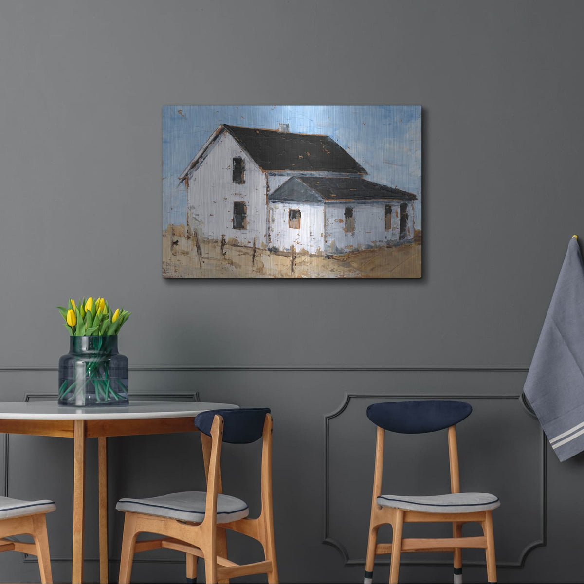 'Abandoned Farmhouse II' by Ethan Harper – Metal Wall Art, 36x24 room view