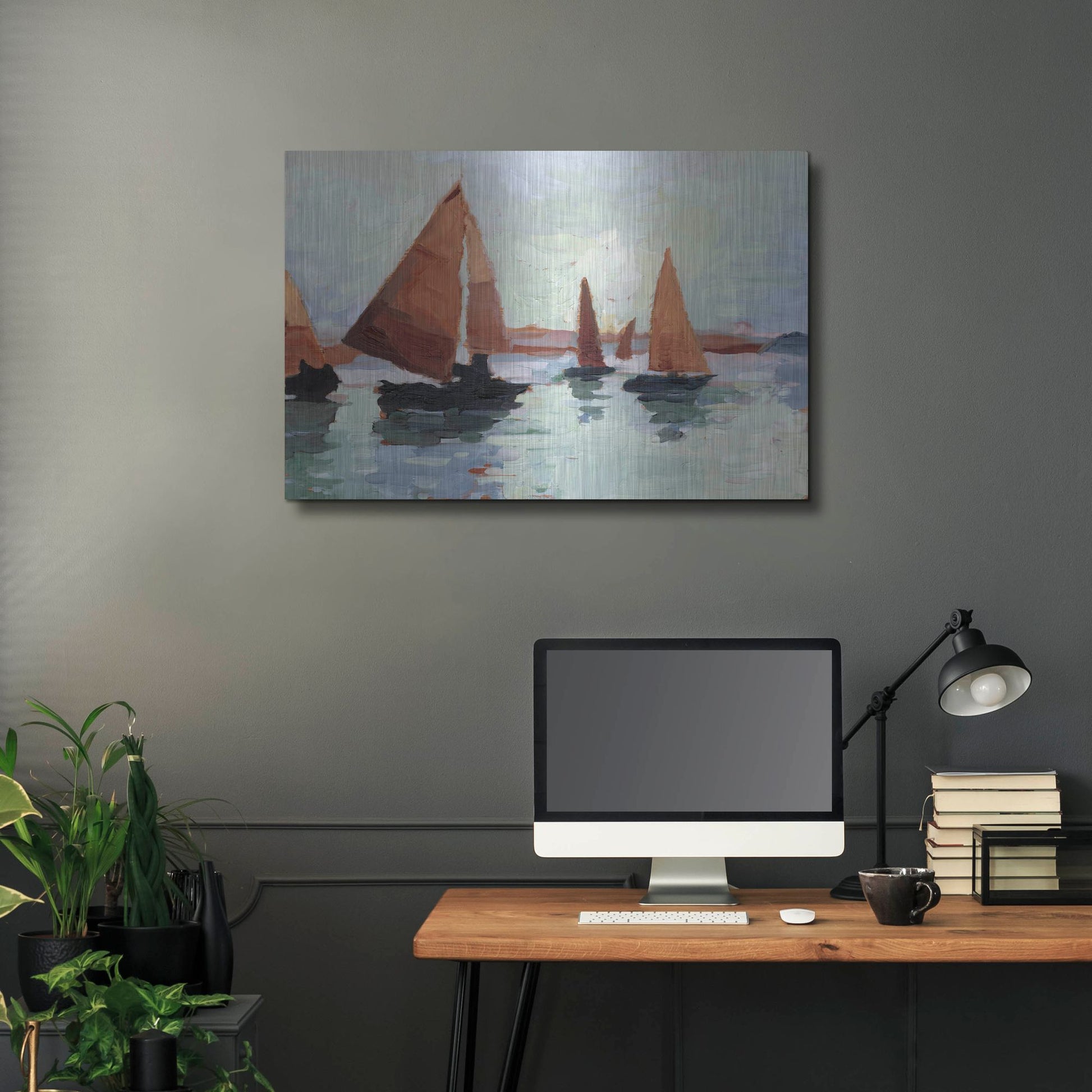 Luxe Metal Art 'Sunset Harbor I' by Ethan Harper, Metal Wall Art,36x24