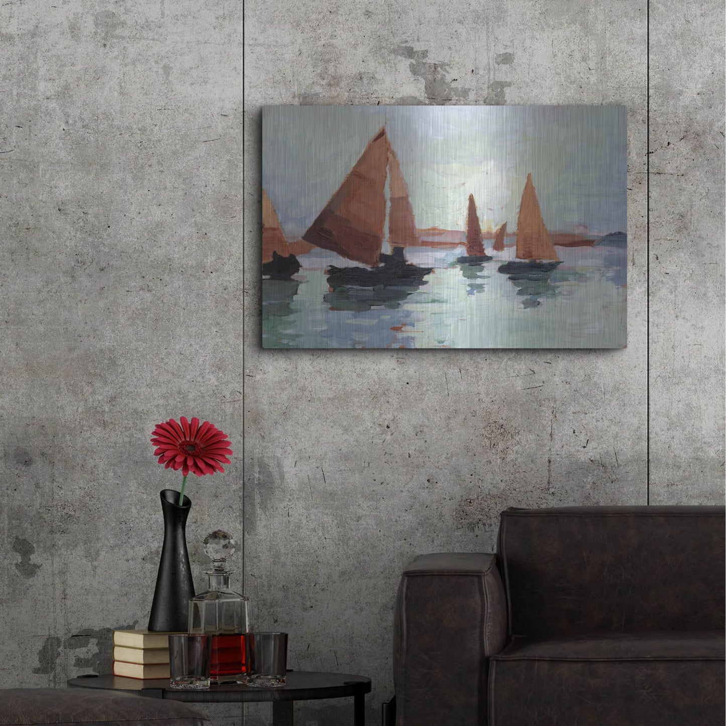 Luxe Metal Art 'Sunset Harbor I' by Ethan Harper, Metal Wall Art,36x24