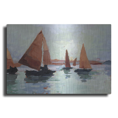 Luxe Metal Art 'Sunset Harbor I' by Ethan Harper, Metal Wall Art