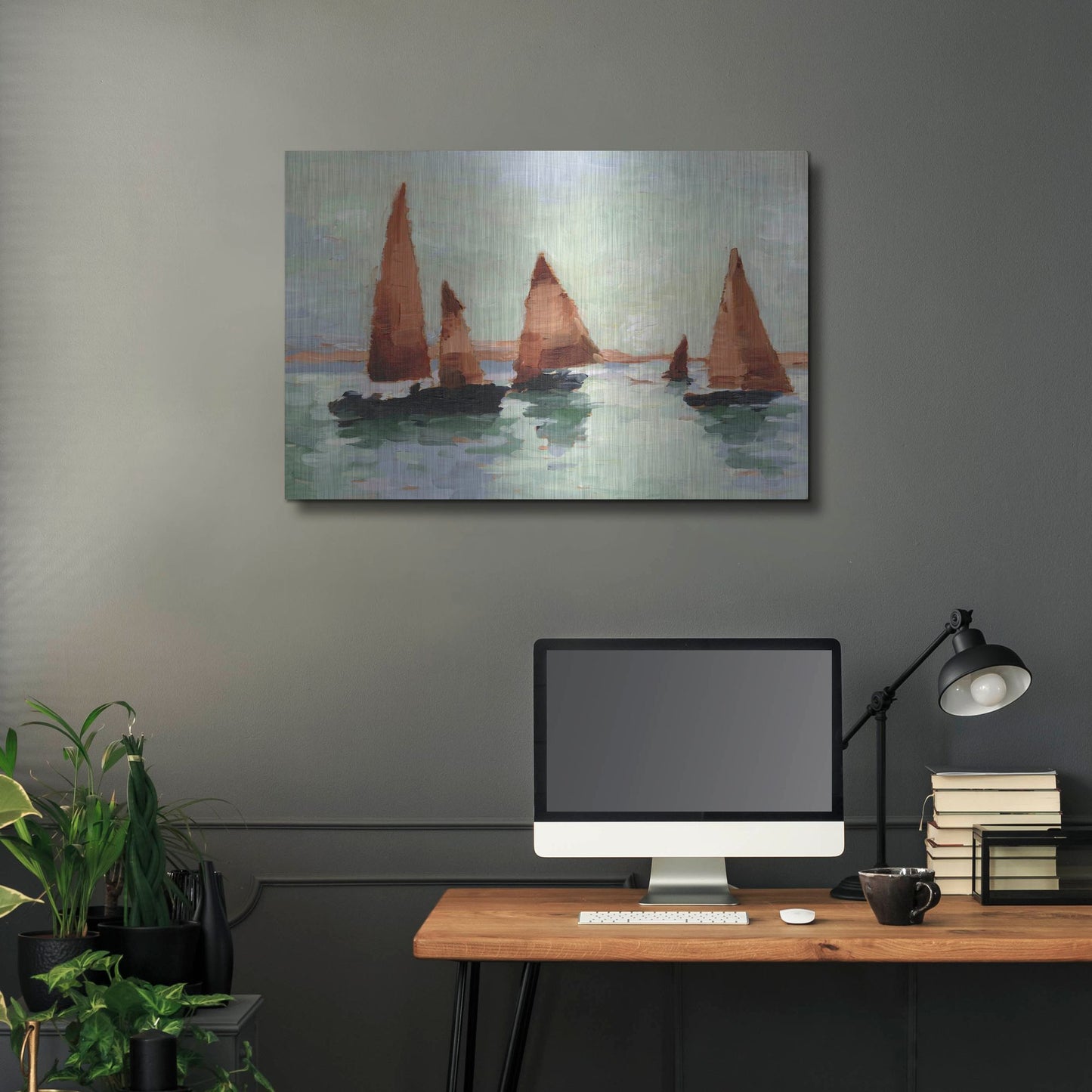 Luxe Metal Art 'Sunset Harbor II' by Ethan Harper, Metal Wall Art,36x24